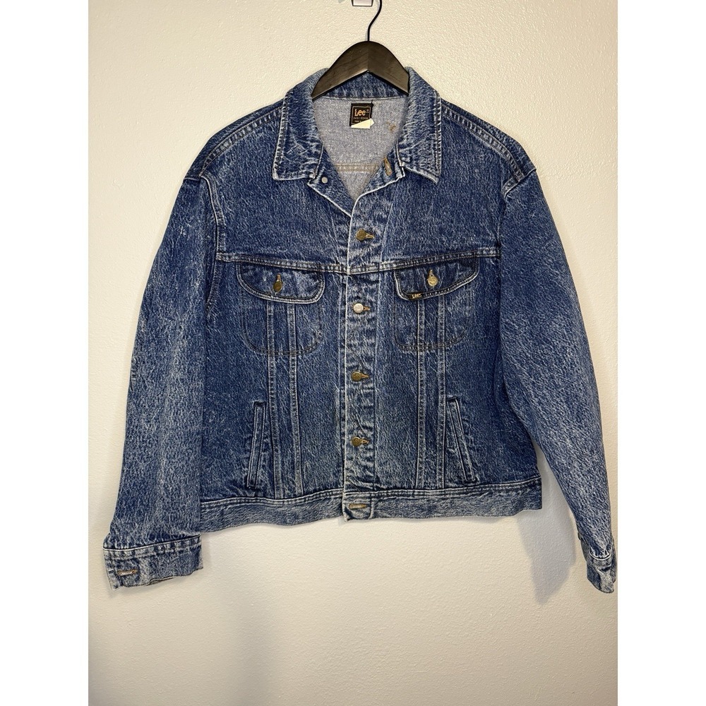 Vintage Lee Riders Jacket Mens XL Denim Trucker Heavy Western Acid Wash 90s USA